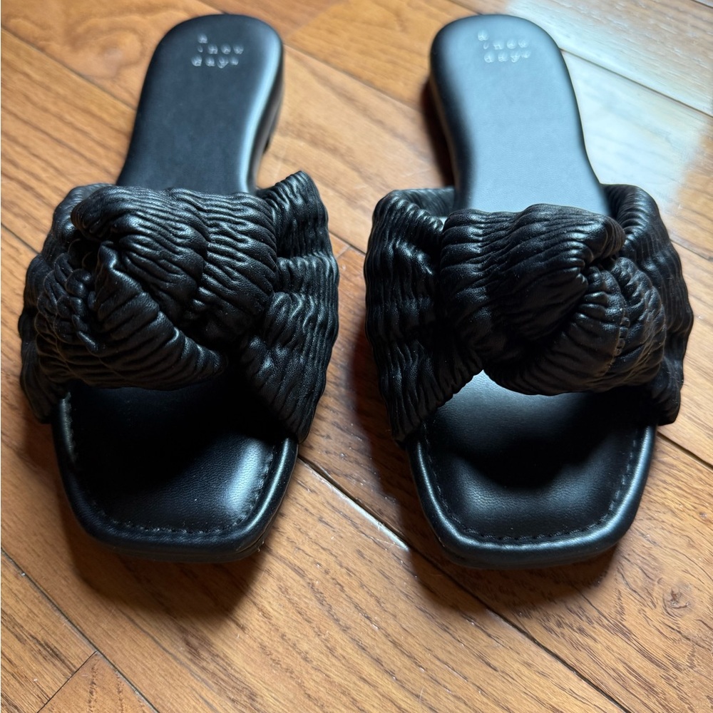 A New Day Black Knot Slide Sandals